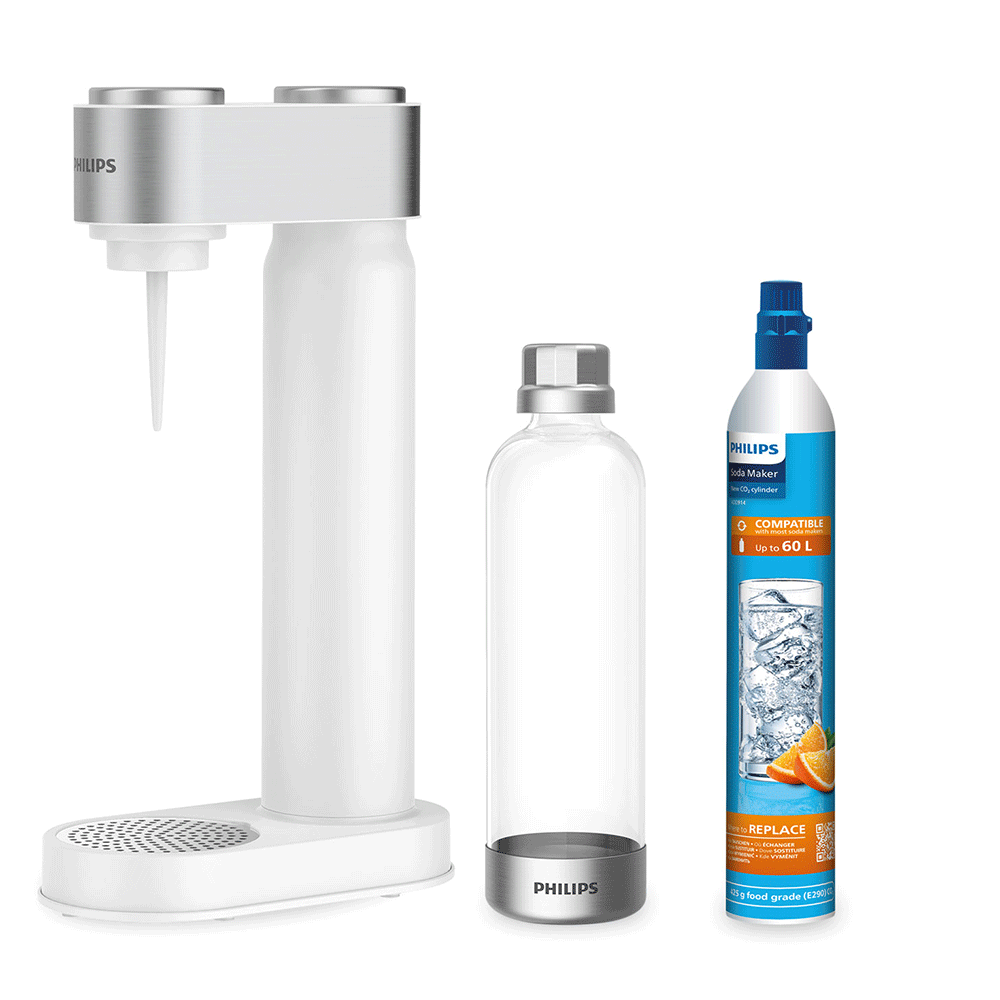 Aparat bauturi carbogazoase PHILIPS Viva 218617, alb-argintiu