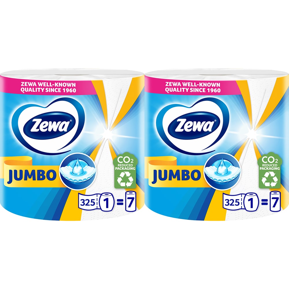 Prosoape de hartie ZEWA Jumbo, 2 straturi, 2 role, 650 foi