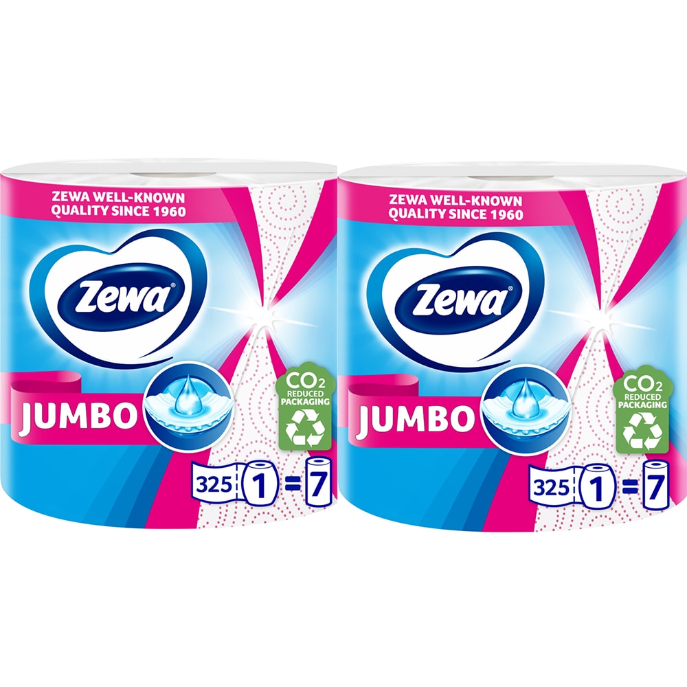Prosoape de hartie ZEWA Jumbo Decor, 2 straturi, 2 role, 650 foi