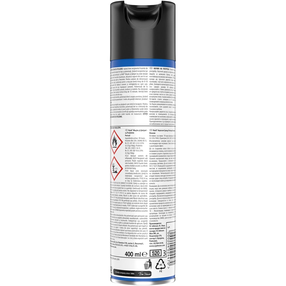 Spray anti-muste si tantari RAID, 400 ml
