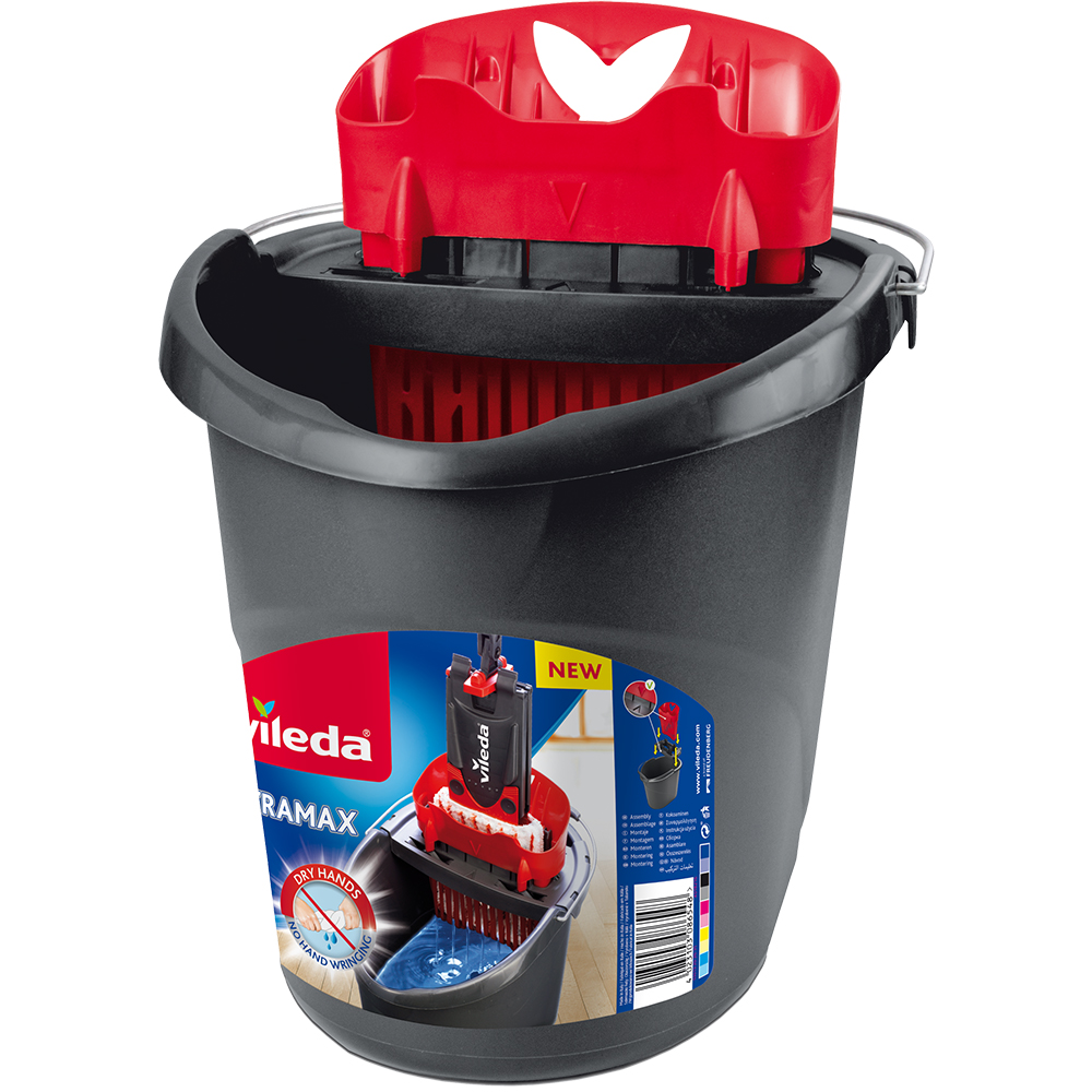 Galeata cu storcator VILEDA Ultramax, 10 l, gri-rosu