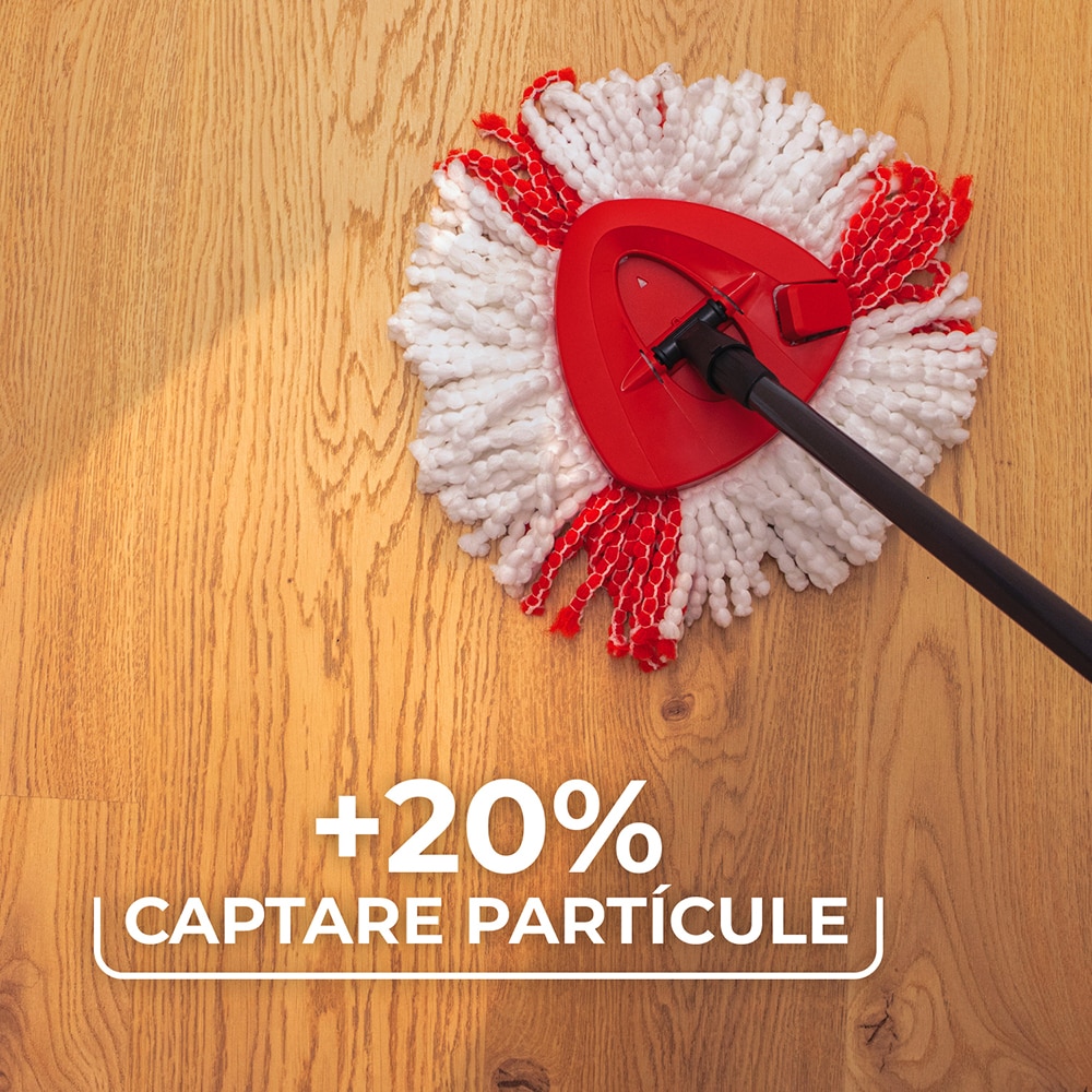 Set galeata cu storcator + mop + maner VILEDA Turbo, rosu-negru