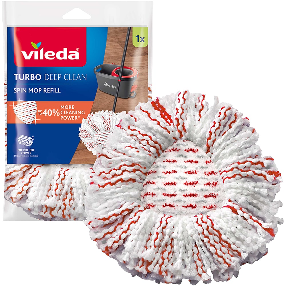 Rezerva mop VILEDA Turbo Deep Clean, microfibra, alb
