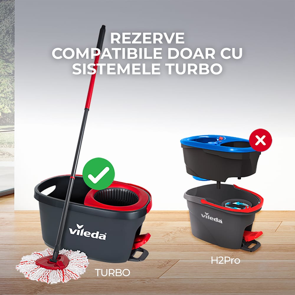 Rezerva mop VILEDA Turbo Deep Clean, microfibra, alb