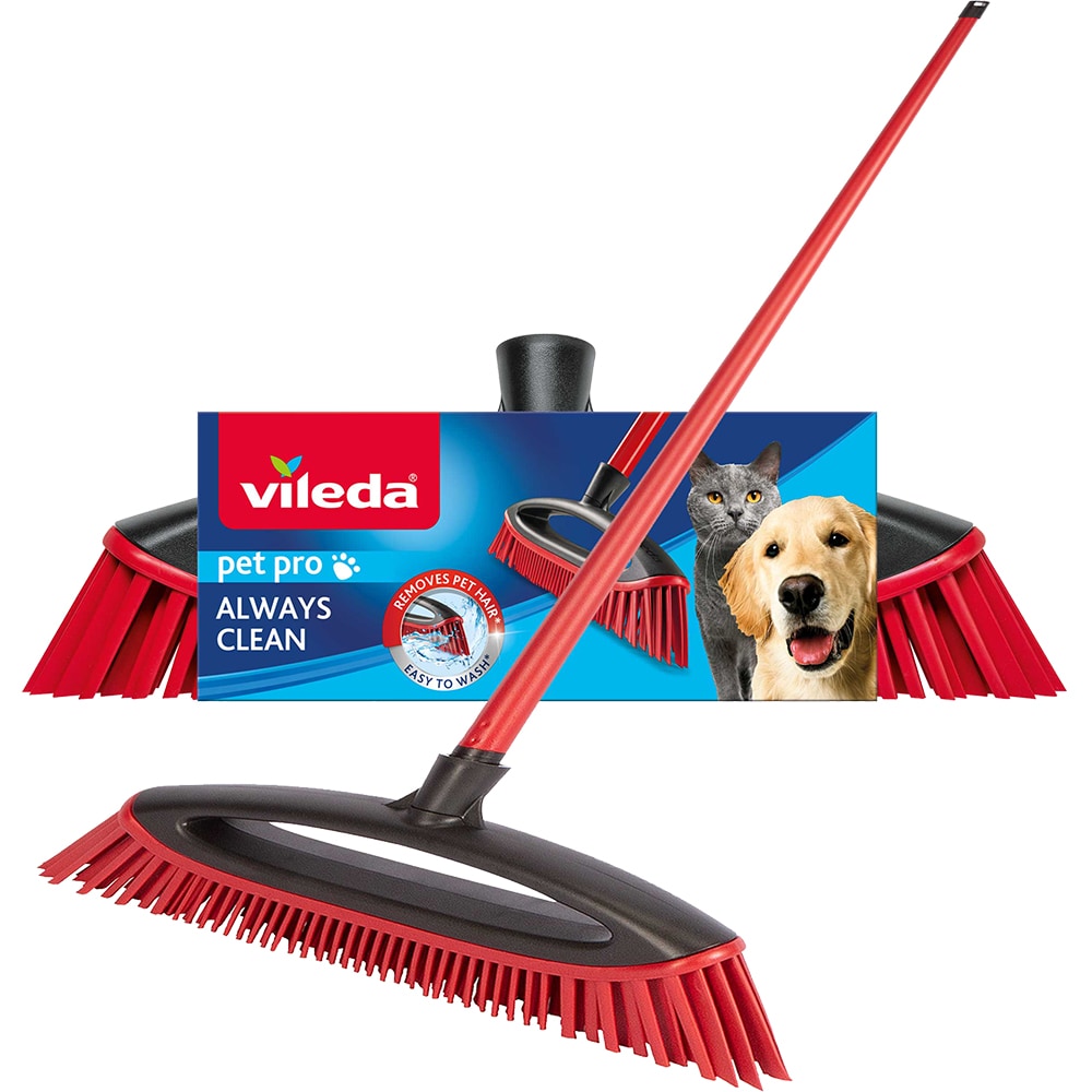 Matura VILEDA Pet Pro, maner extensibil, rosu