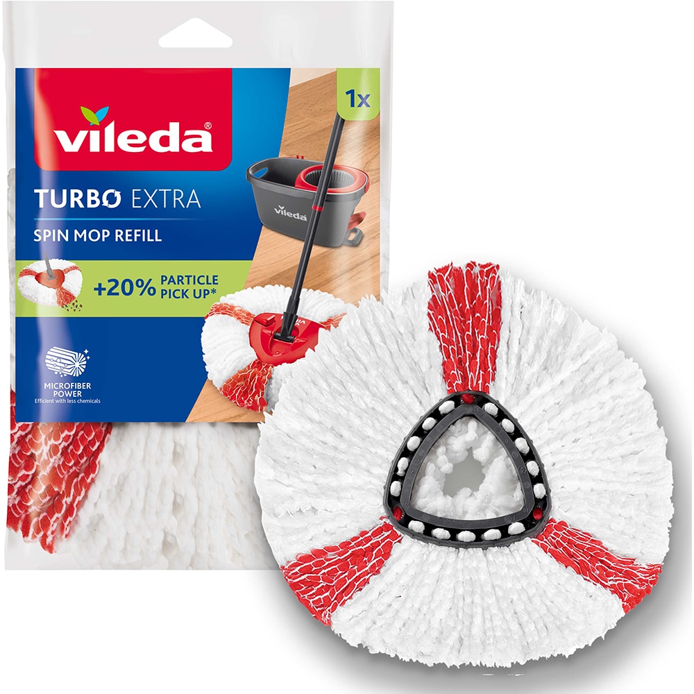 Rezerva mop VILEDA Turbo Extra, alb-rosu
