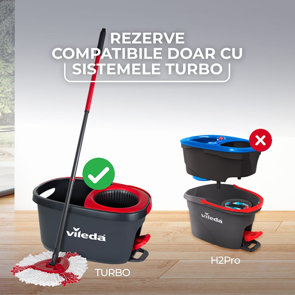 Rezerva mop VILEDA Turbo Extra, alb-rosu