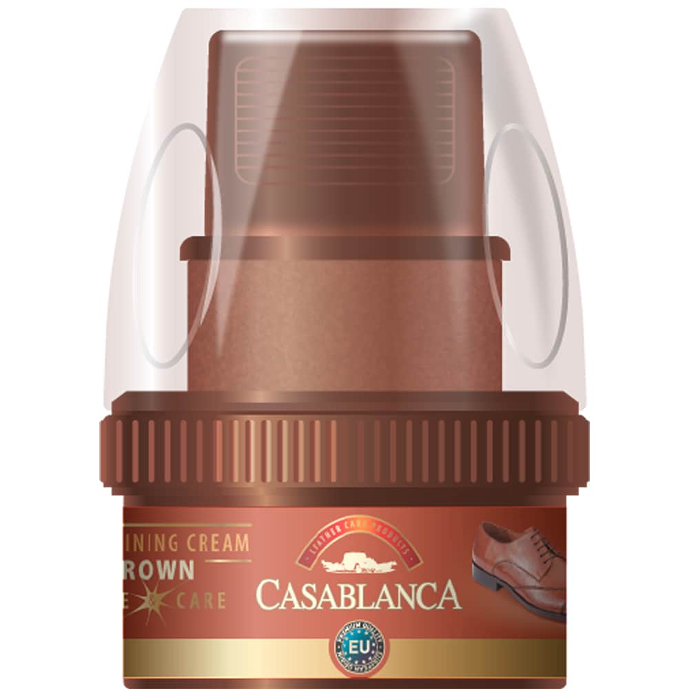 Crema solida pentru pantofi CASABLANCA Shine & Care, maro, 50 ml