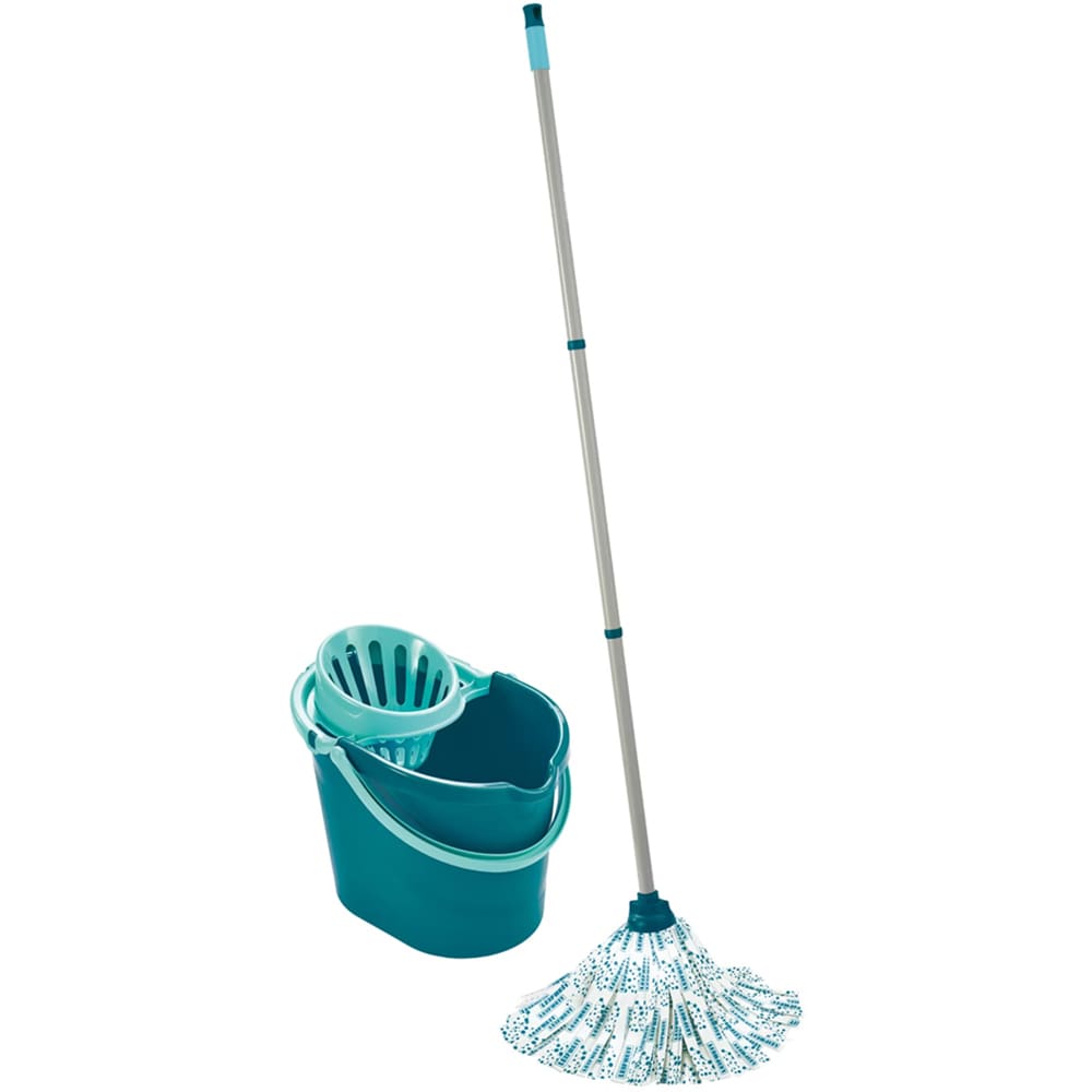 Set galeata cu storcator + mop + maner LEIFHEIT Classic, turcoaz