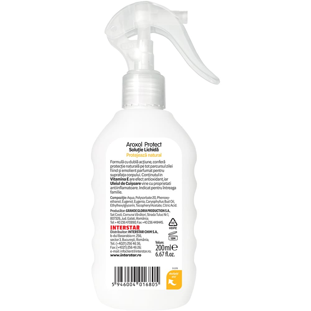 Solutie lichida impotriva tantarilor AROXOL Protect, 200 ml