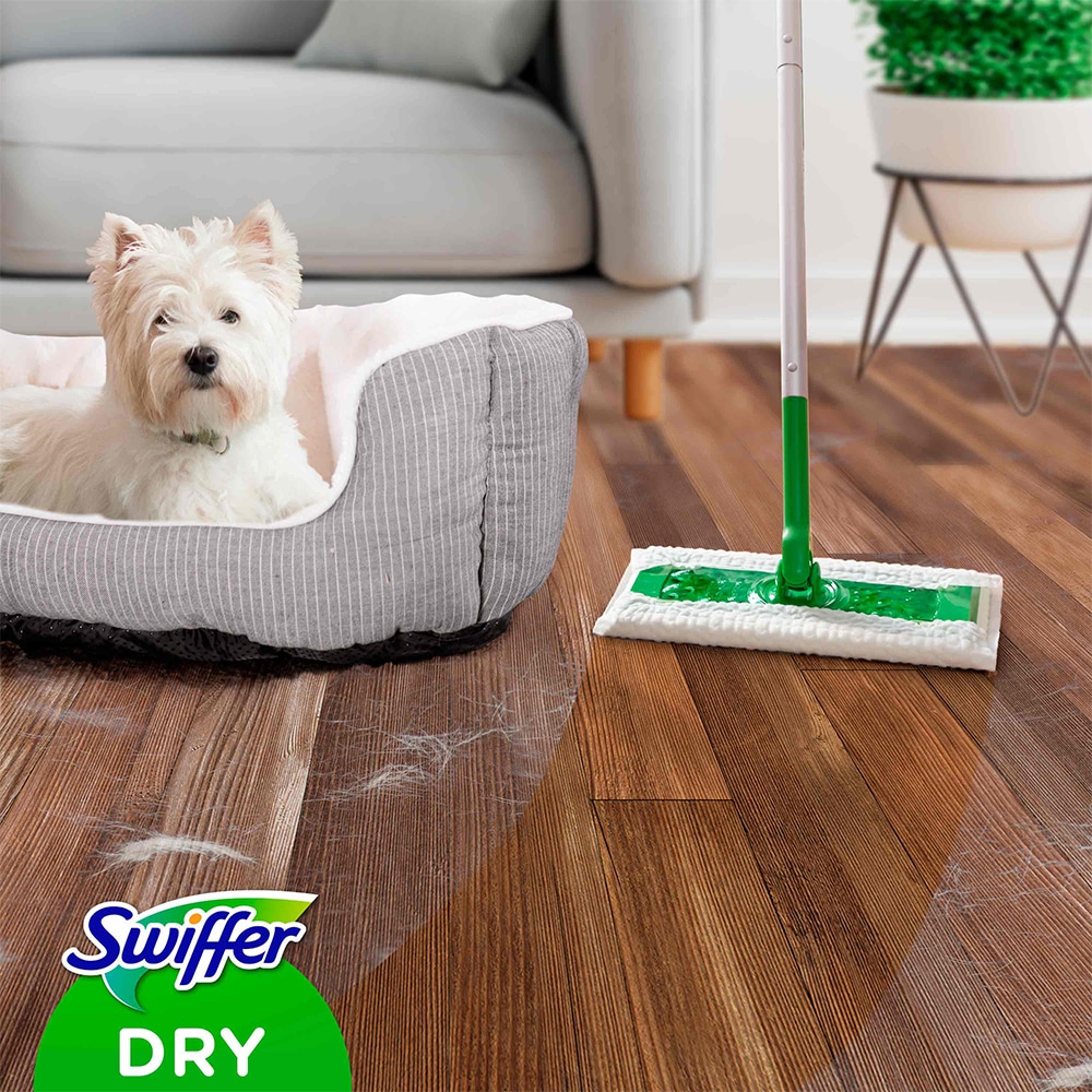 Set Mop uscat + Pamatuf + 8 lavete uscate SWIFFER Trap + Lock Dirt Dust & Hair
