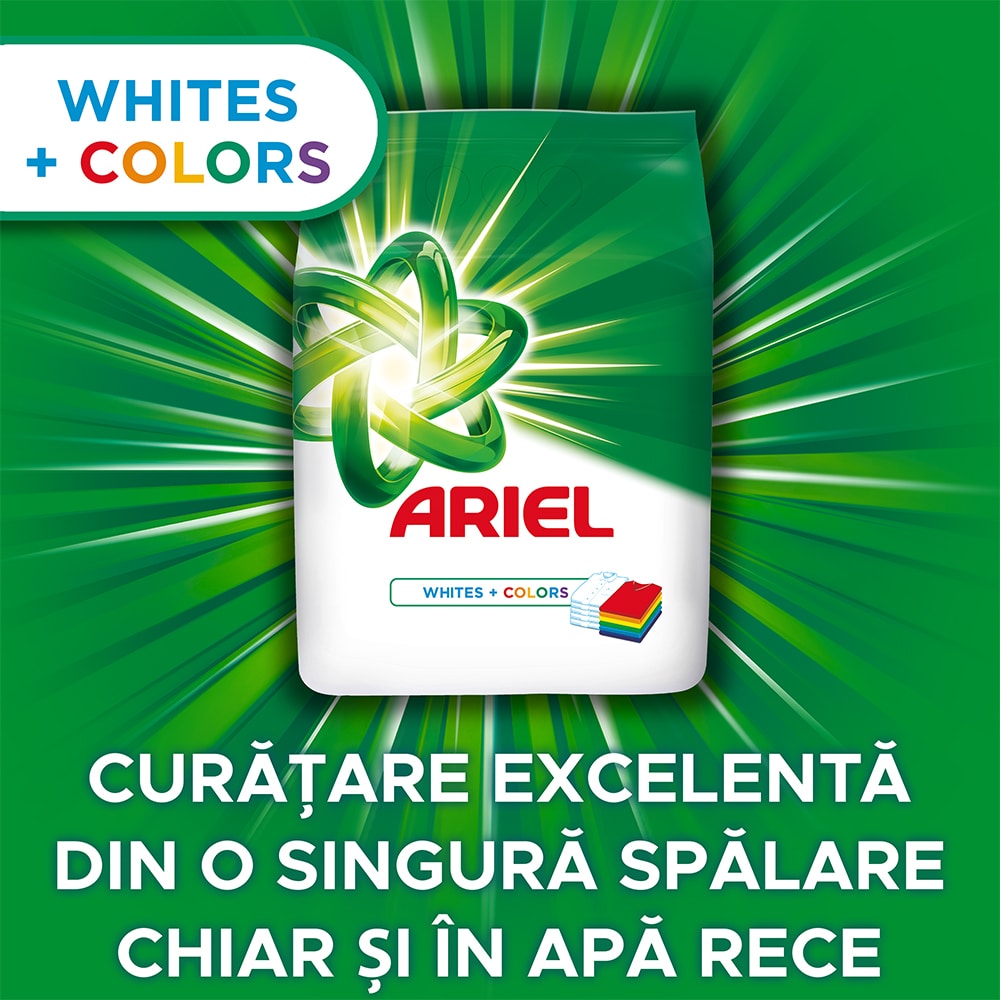 Detergent automat ARIEL Instant Powder Whites + Colors, 8 kg, 80 spalari