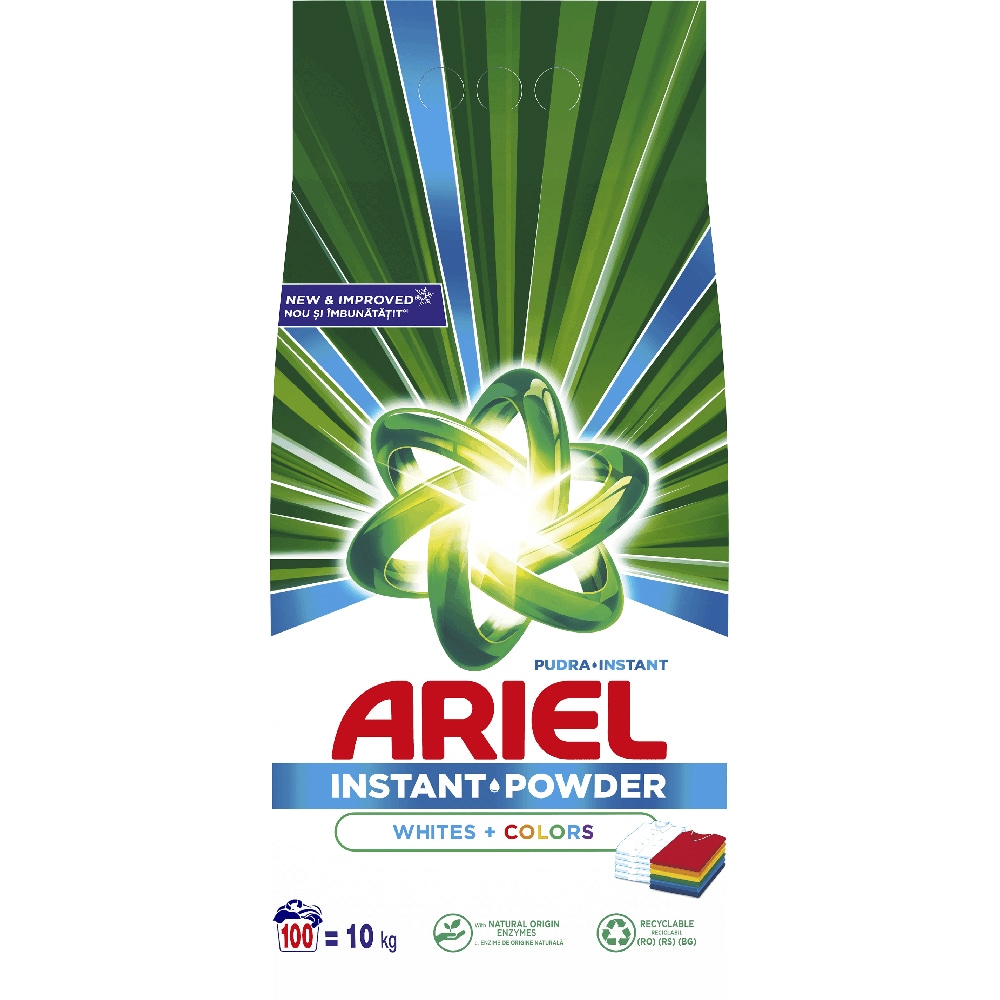 Detergent automat ARIEL White&Color, 10kg, 100 spalari