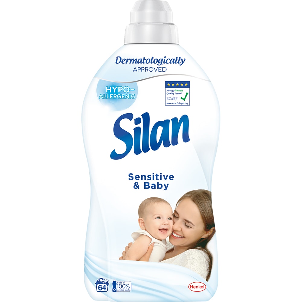 Balsam de rufe SILAN Sensitive & Baby, 1.408 l, 64 spalari