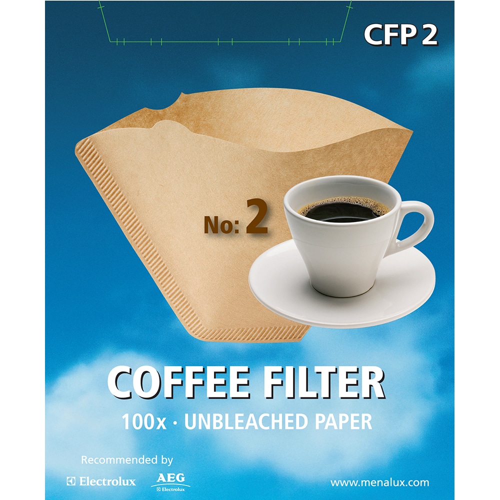 Filtru universal pentru cafetiere MENALUX CFP2 marimea 2, 100 buc
