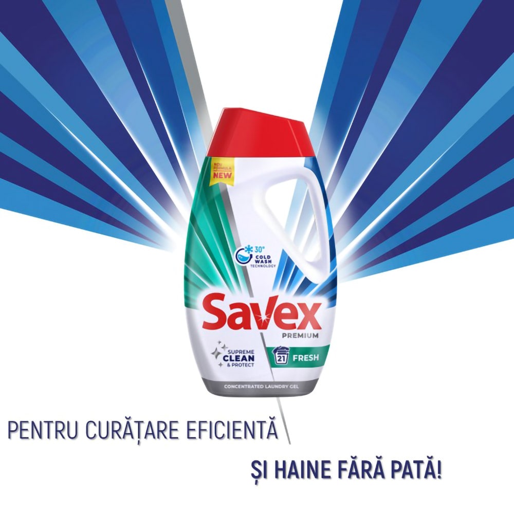 Detergent lichid SAVEX Premium Fresh, 2.7 l, 60 spalari