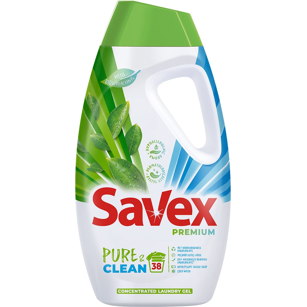 Detergent lichid SAVEX Premium Pure & Clean, 1.71 l, 38 spalari