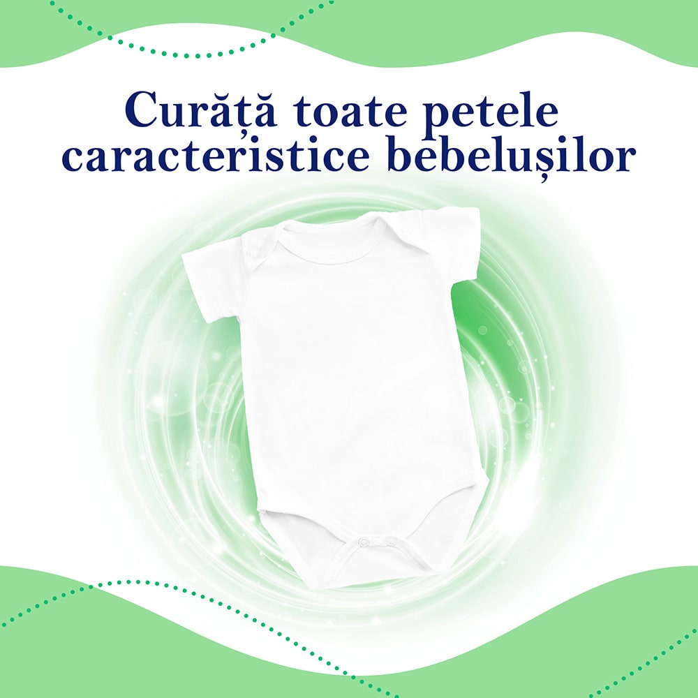 Detergent lichid TEO BEBE Gentle & Clean Aloe, 1.8 l, 40 spalari