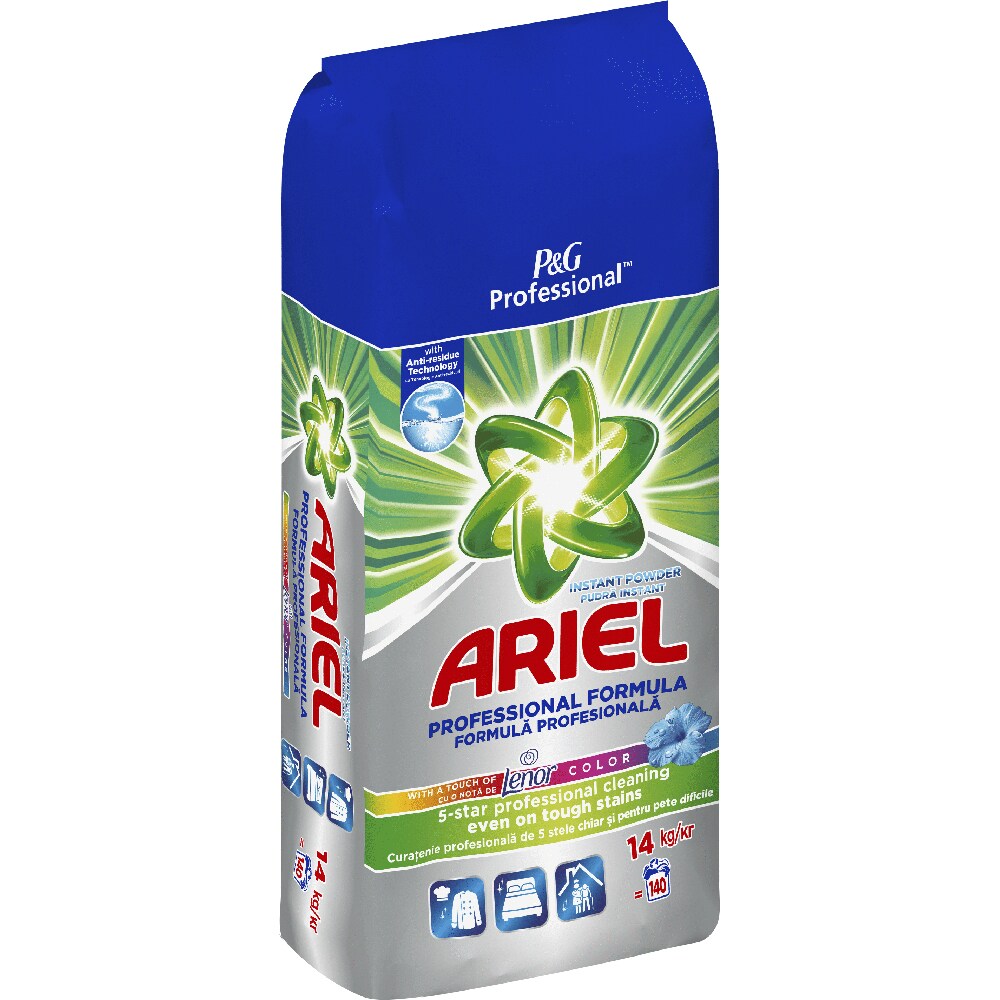 Detergent automat ARIEL Professional Touch of Lenor Color, 14 kg, 140 spalari