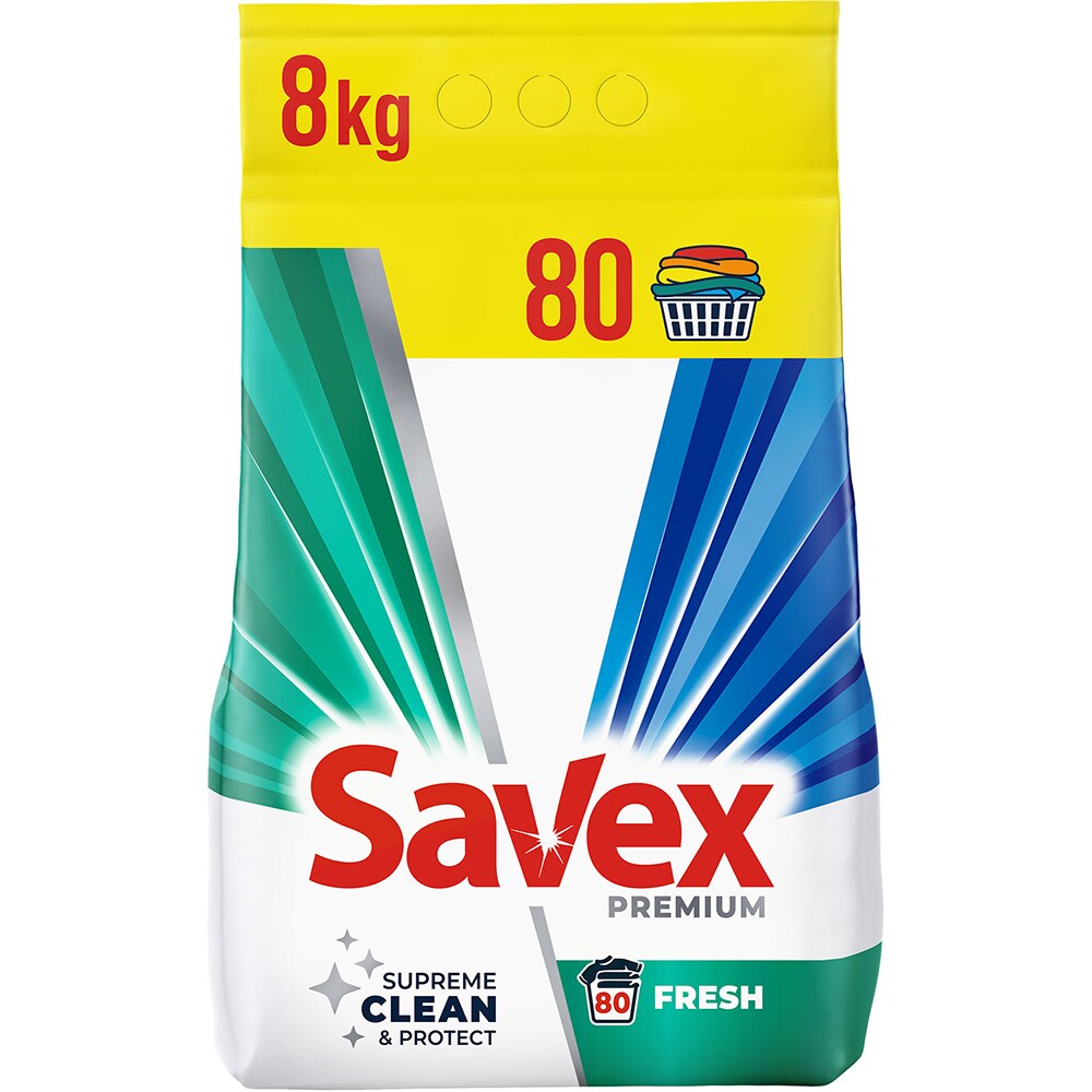 Detergent automat SAVEX Premium 2in1 Fresh, 8 kg, 80 spalari