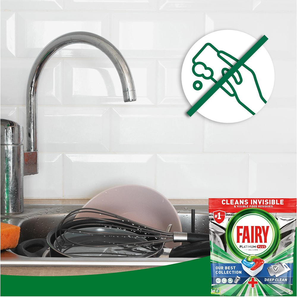 Detergent pentru masina de spalat vase FAIRY Platinum Plus Deep Clean, 50 spalari