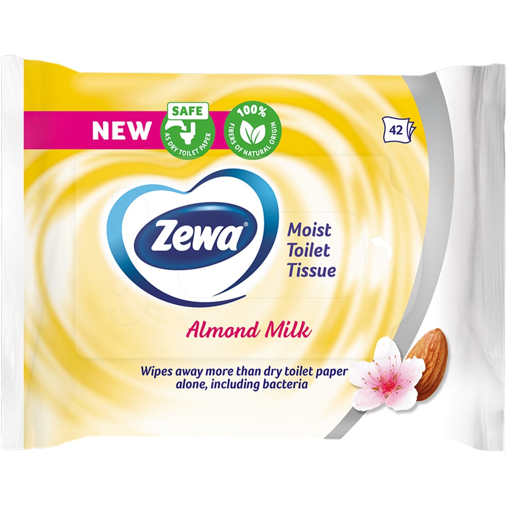 Hartie igienica umeda ZEWA Almond, 42 buc