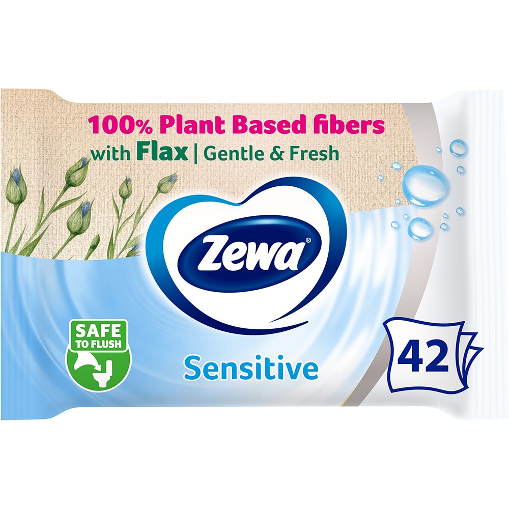 Hartie igienica umeda ZEWA Sensitive, 42 buc