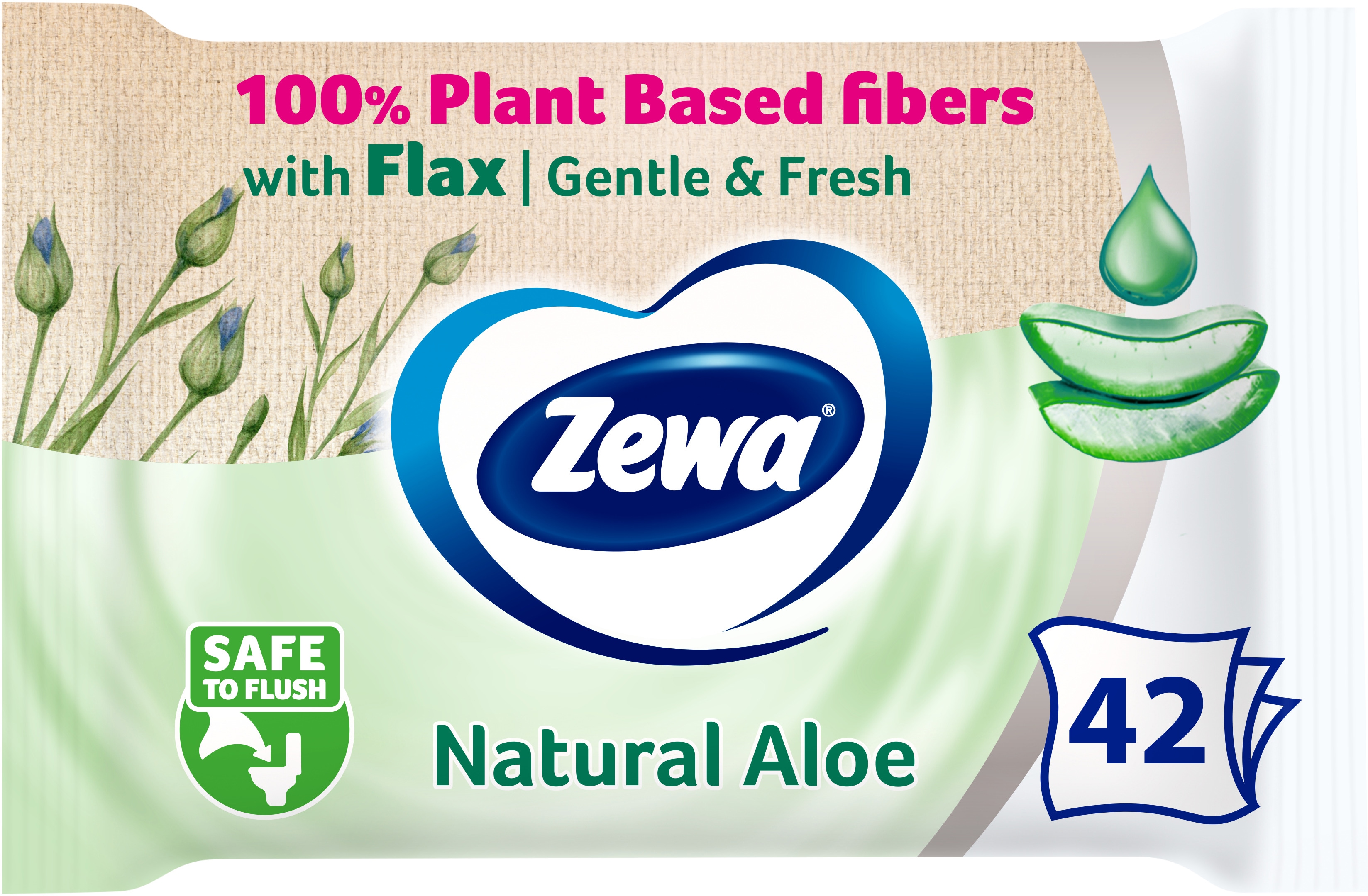 Hartie igienica umeda ZEWA Aloe Vera, 42 bucati