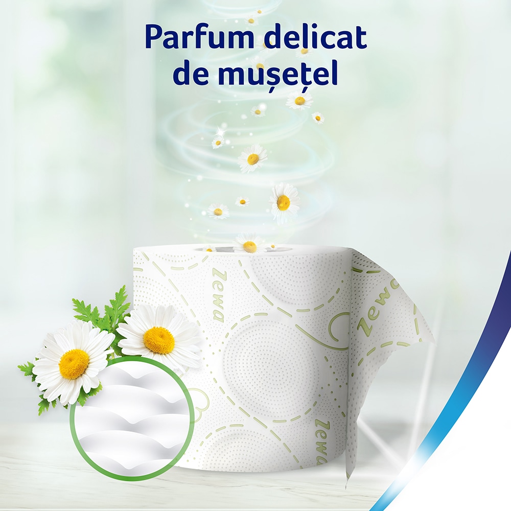 Hartie igienica ZEWA Deluxe Camomile comfort, 3 straturi, 24 role