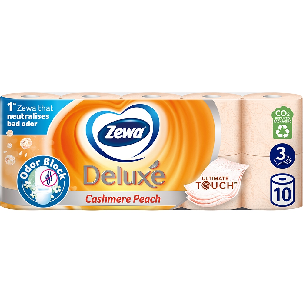 Hartie igienica ZEWA Deluxe Cashmere peach, 3 straturi, 10 role