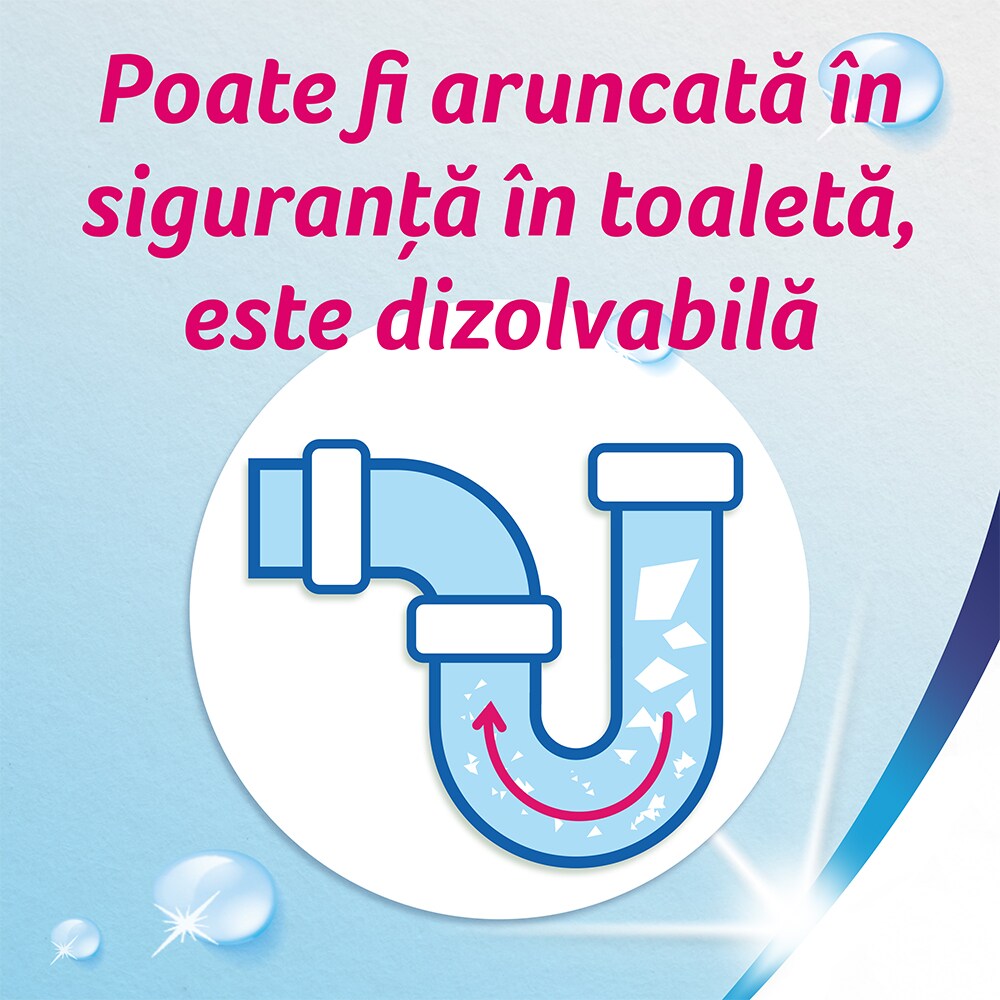 Hartie igienica umeda ZEWA Natural Camomile, 8 pachete, 42 bucati