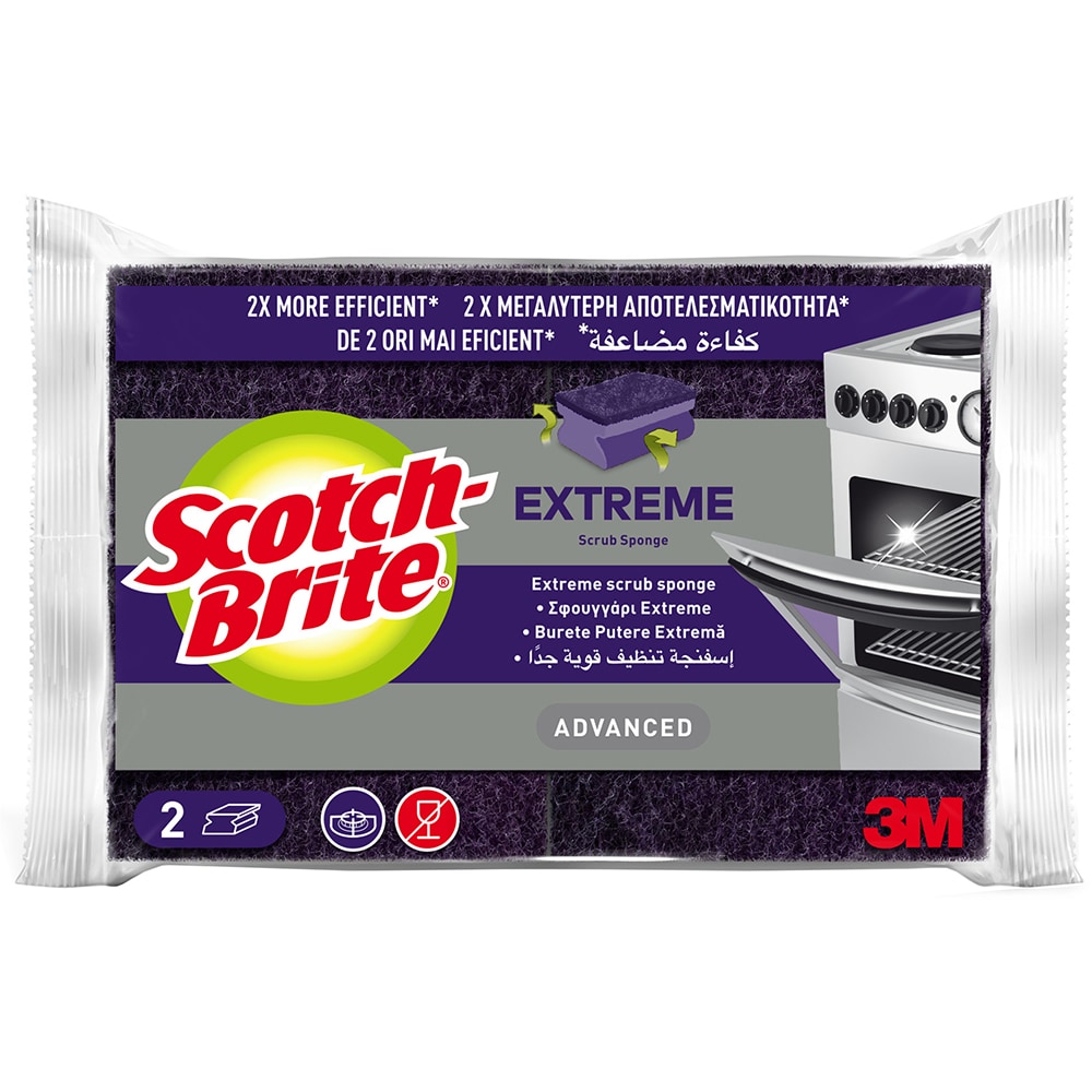 Burete de vase cu protectie unghii SCOTCH-BRITE MMBU1203, 2 bucati