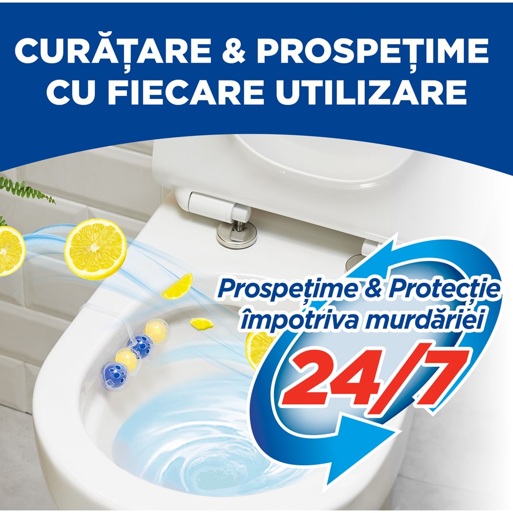 Odorizant toaleta BREF Power Aktiv Lemon-Ocean, 4 x 50g