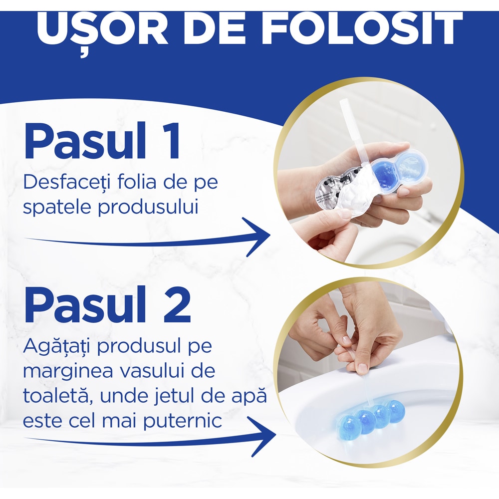 Odorizant toaleta BREF Brilliant Gel All in 1 Arctic Ocean, 3 x 42 g