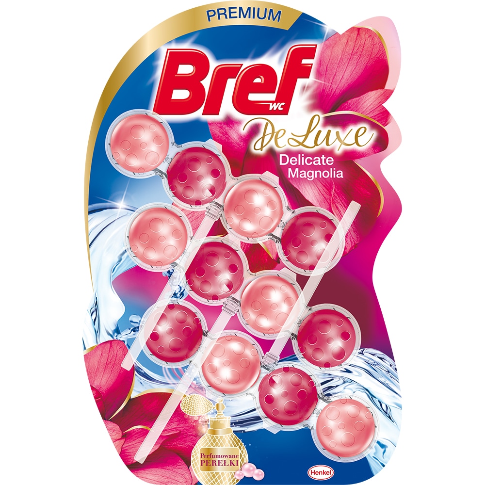 Odorizant toaleta BREF Deluxe Magnolia, 3 x 50g