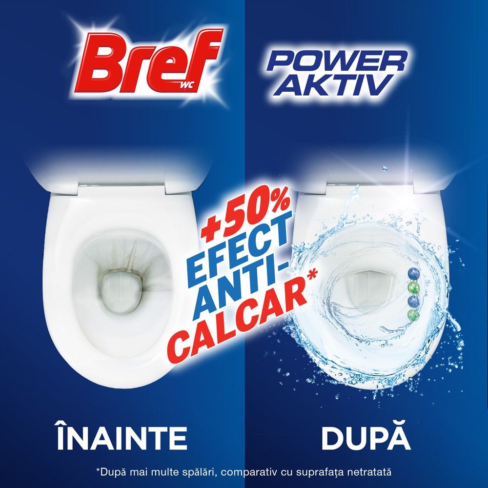 Odorizant toaleta BREF Power Aktiv Pine, 6 x 50g