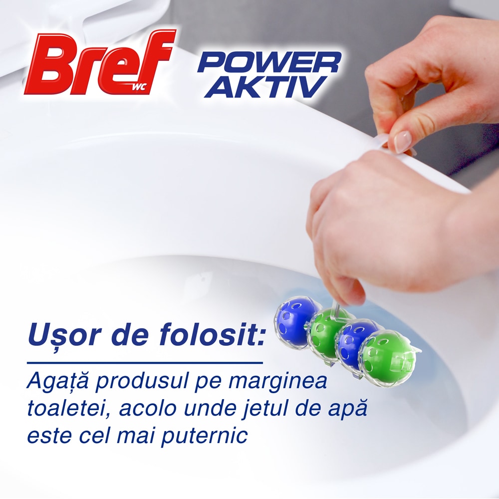 Odorizant toaleta BREF Power Aktiv Pine, 6 x 50g