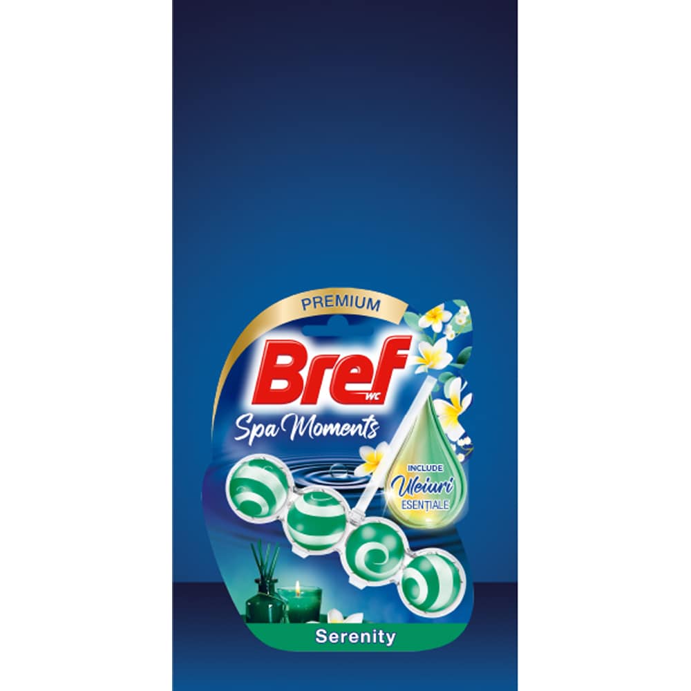 Odorizant toaleta BREF Spa Moments Serenity, 3 x 50g