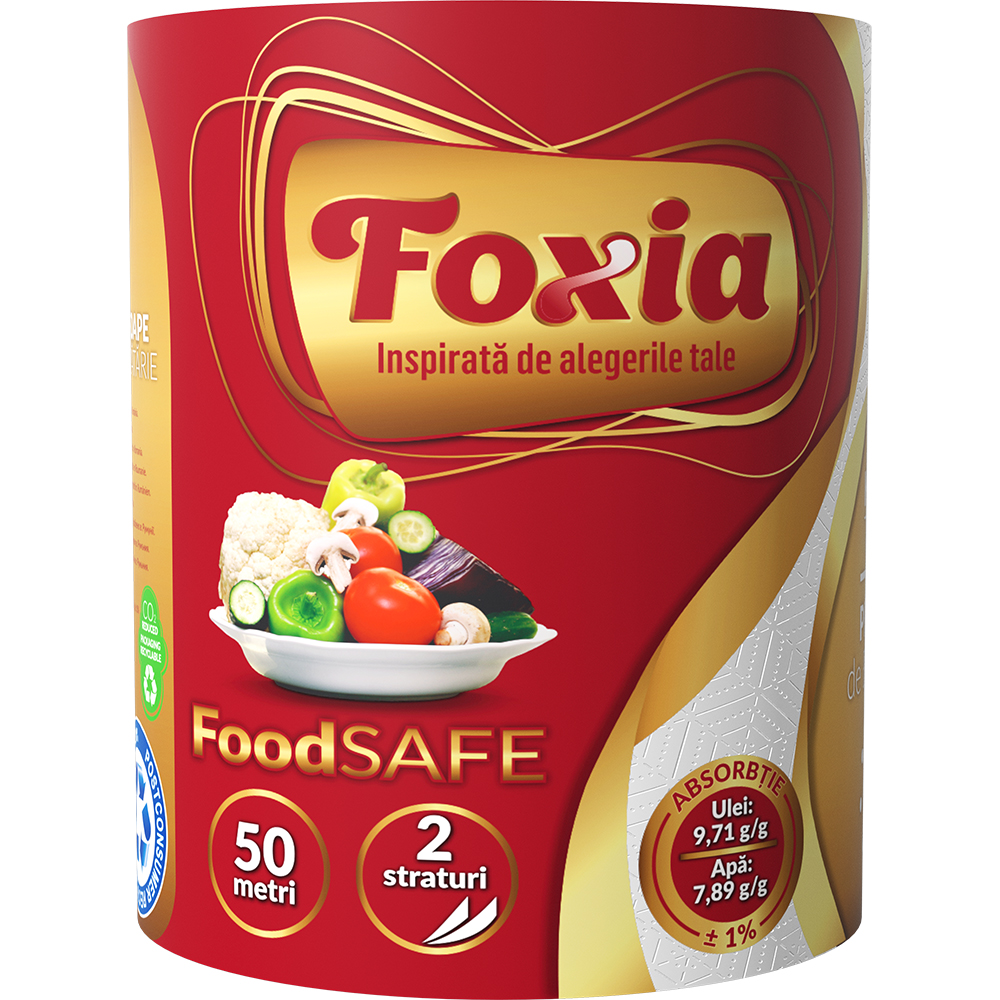 Prosoape de hartie FOXIA, 2 straturi, 50 m