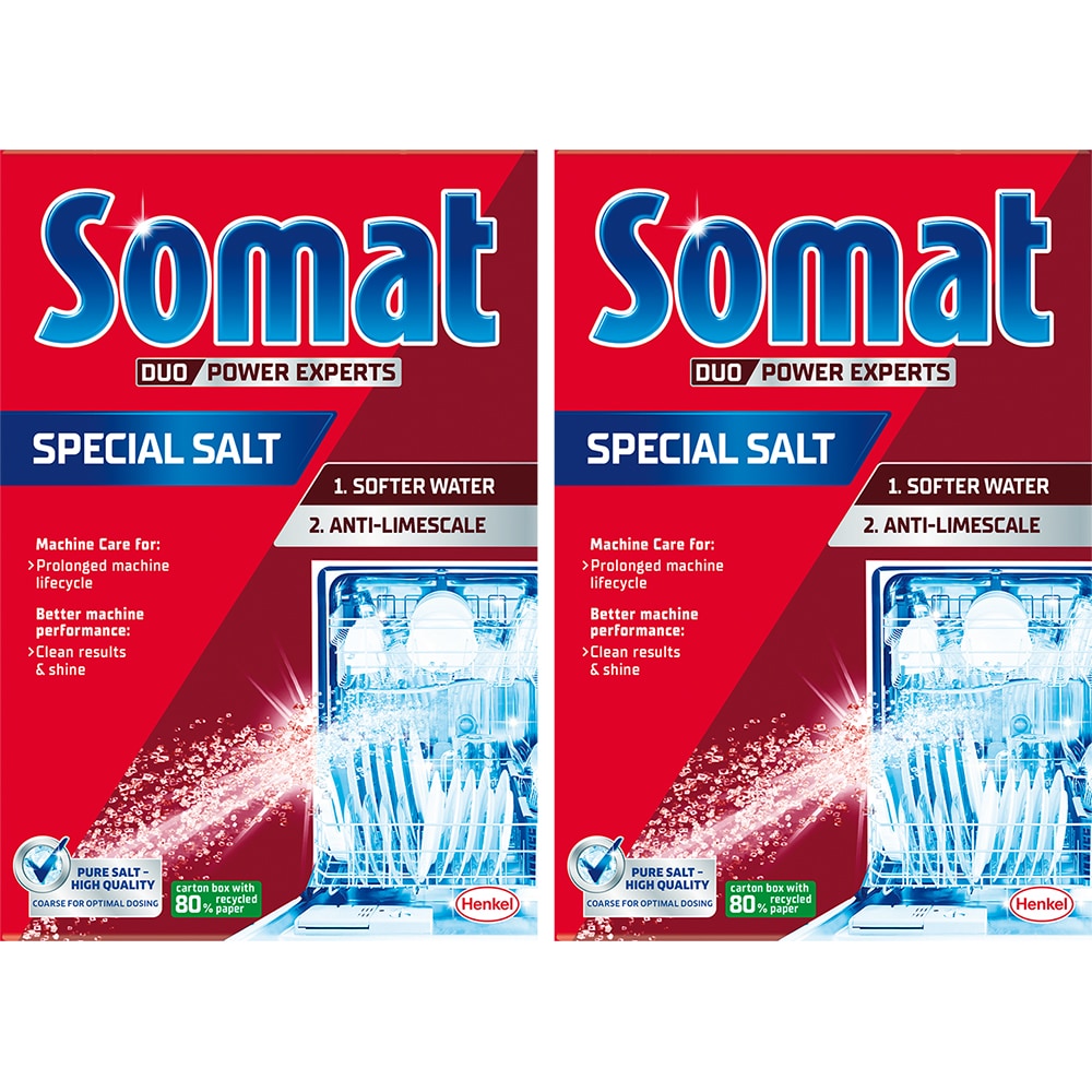 Sare dedurizanta pentru masina de spalat vase SOMAT, 2 x 1.5kg