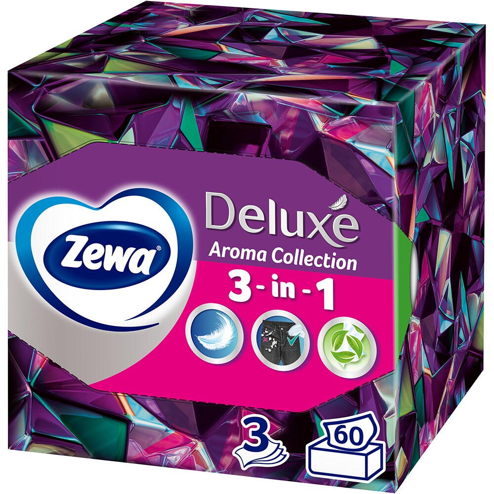 Servetele faciale ZEWA Aroma Collection, 3 straturi, 60 buc