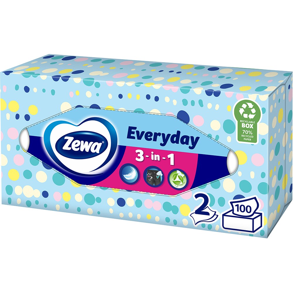 Servetele faciale ZEWA Everyday, 2 straturi, 100 buc