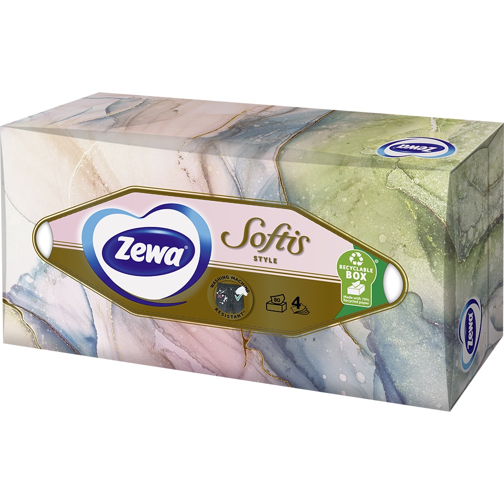 Servetele faciale ZEWA Softis Style, 4 straturi, 80 bucati