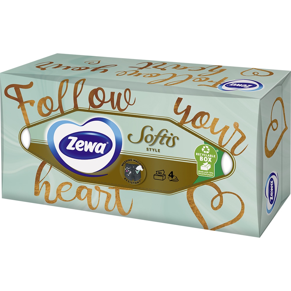 Servetele faciale ZEWA Softis Style, 4 straturi, 80 bucati
