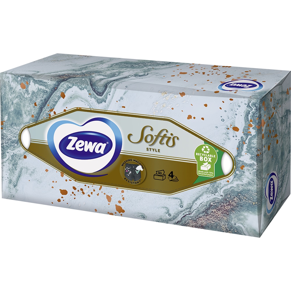 Servetele faciale ZEWA Softis Style, 4 straturi, 80 bucati