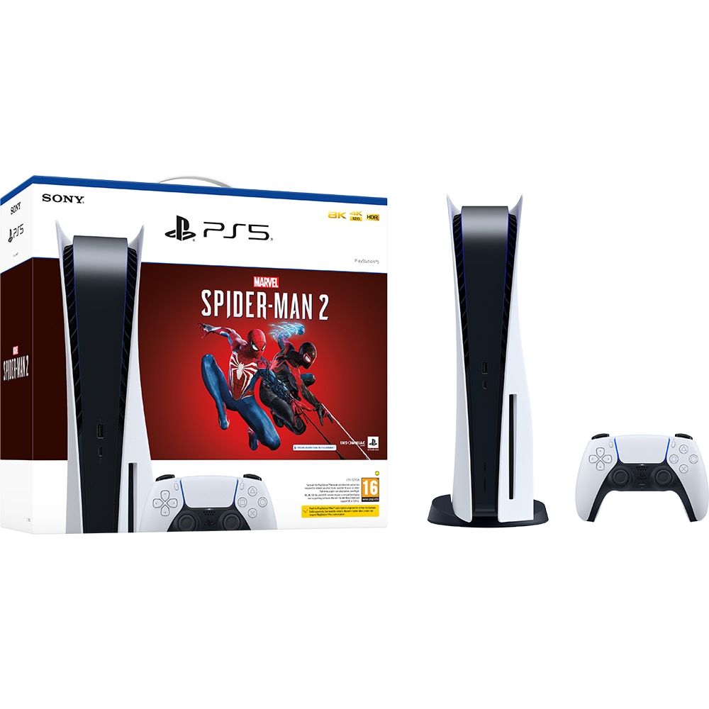 Consola PlayStation 5 (PS5) 825GB, C-Chassis + Joc Disc Marvel's Spider-Man 2