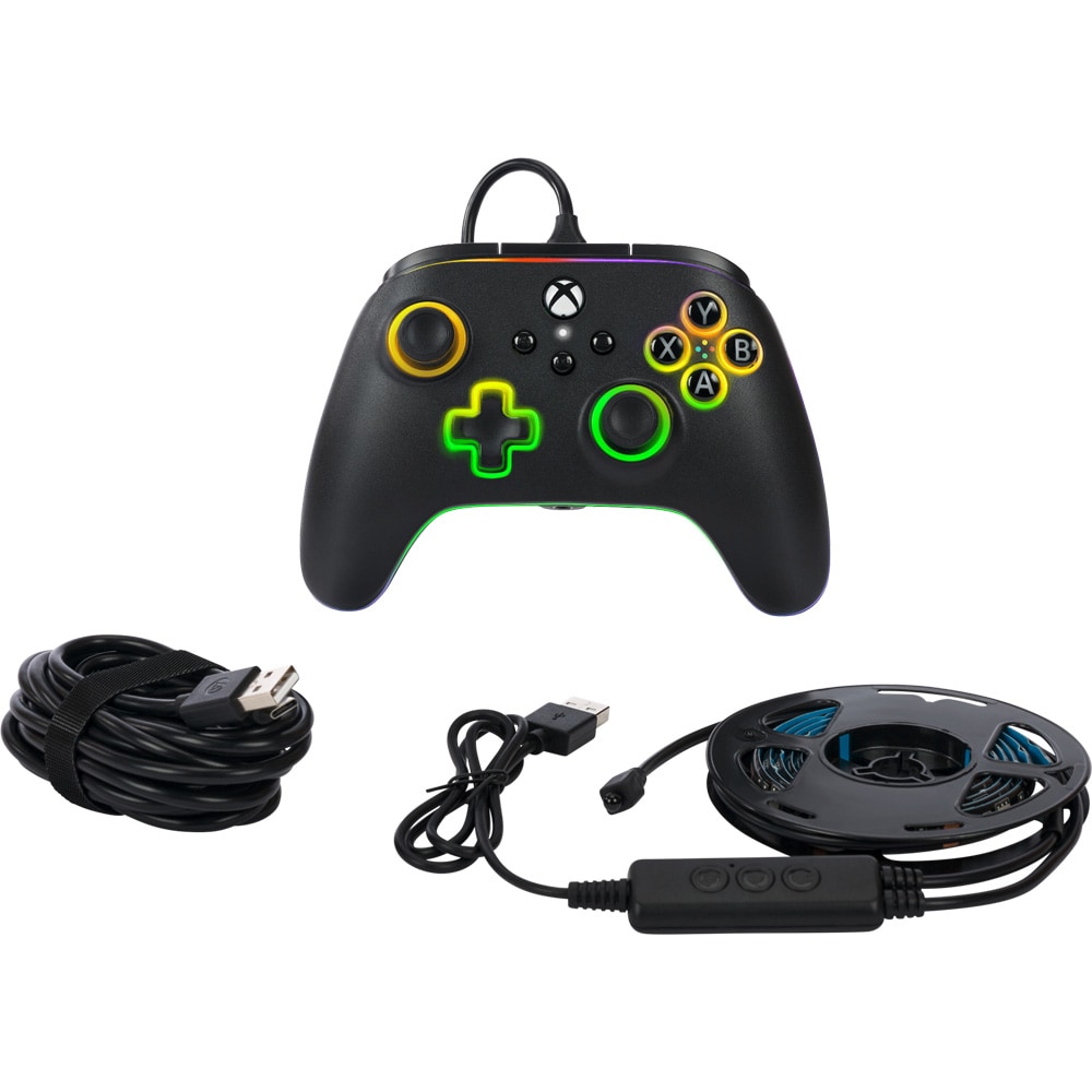 Controller PowerA Advantage Lumectra + Banda LED pentru Xbox Series X/S XBGP0076-01, negru