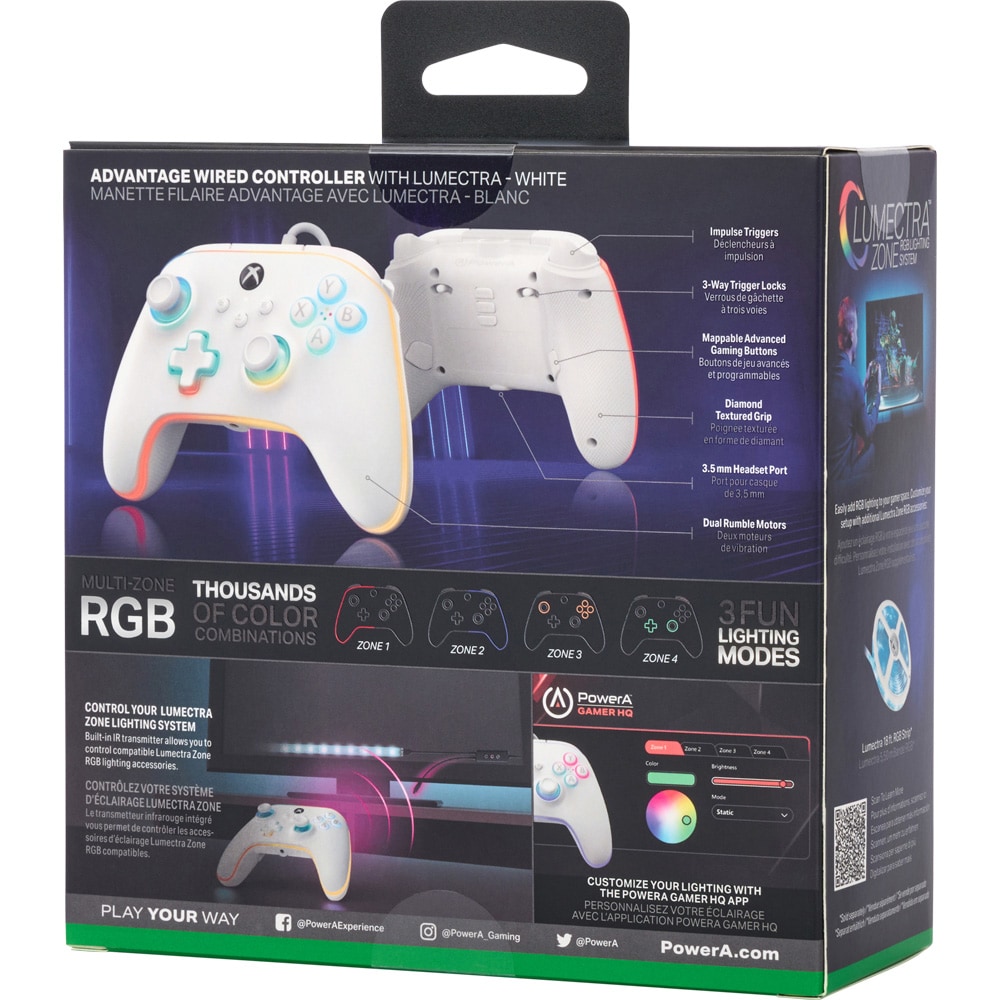 Controller POWERA Advantage pentru Xbox Series X/S Lumectra XBGP0178-01, alb