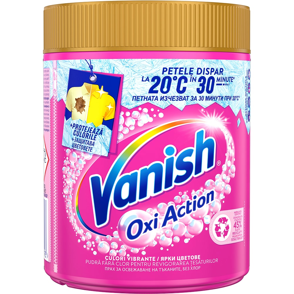 Pudra pentru indepartarea petelor VANISH Oxi Action, haine colorate, 470g