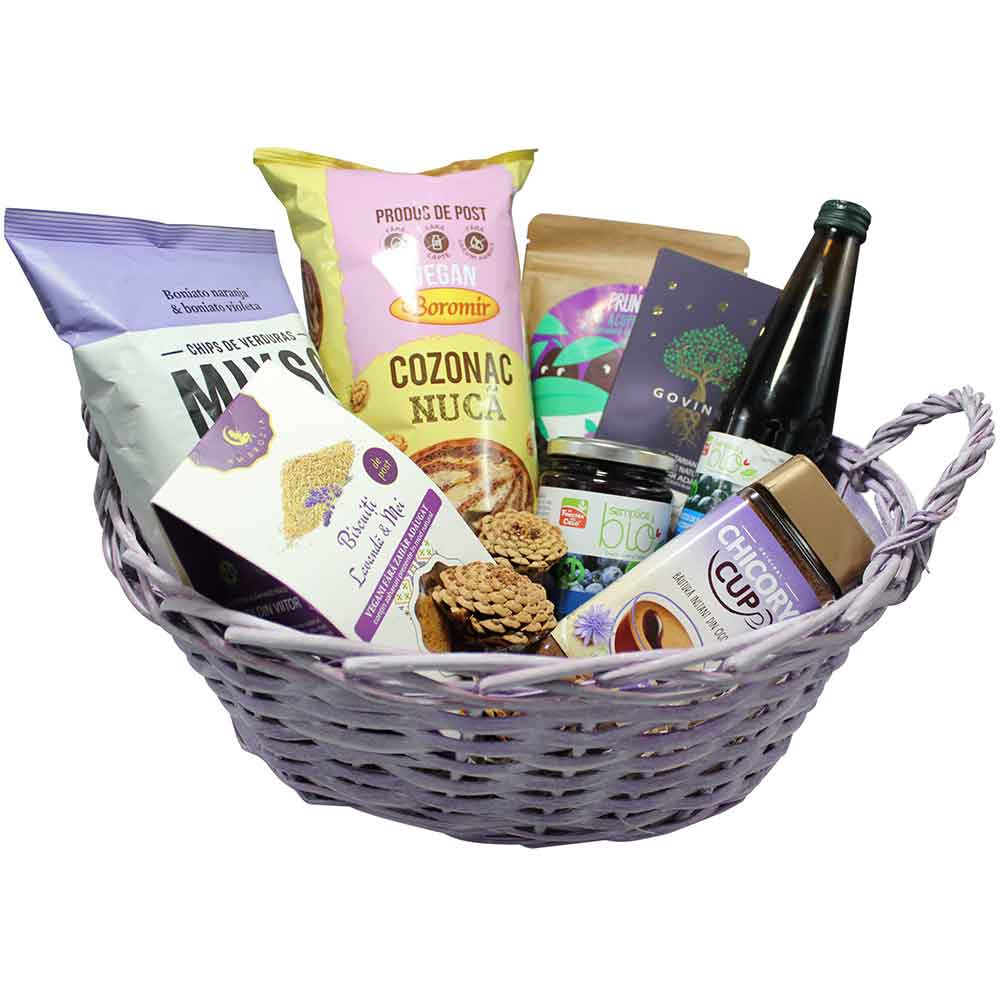 Cos cadou LUXURY BASKETS Purple Vegan 9PV
